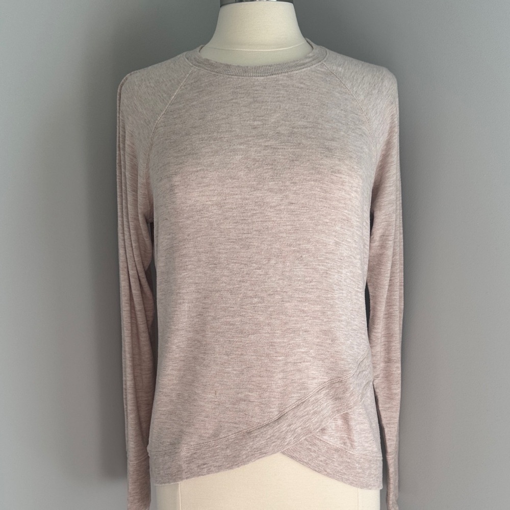 Athleta Criss Cross Sweatshirt - Heather Blush, Size M